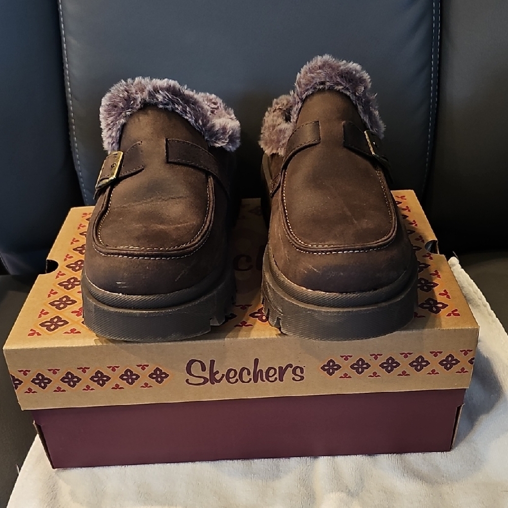 Skechers Brown Fur-Lined Loafers